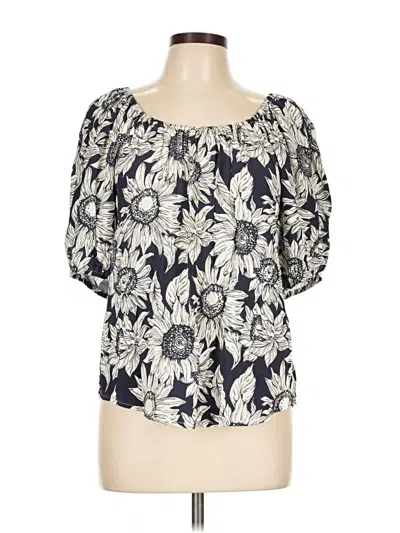 Karen Kane Short Sleeve Blouse In Blue