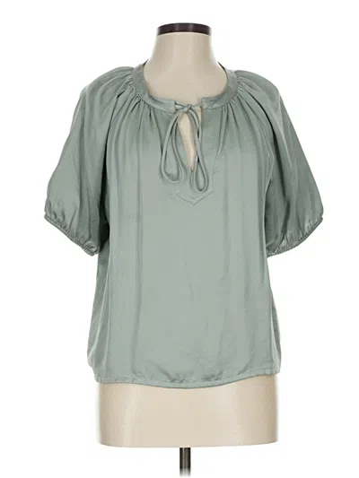 Pre-owned Karen Kane Short Sleeve Blouse In Green