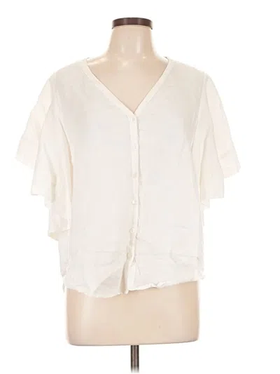 Pre-owned Karen Kane Short Sleeve Blouse In Ivory