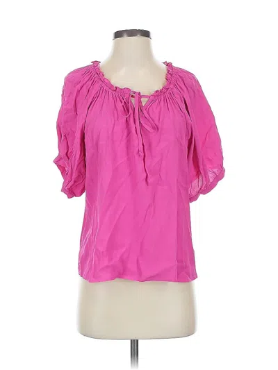 Pre-owned Karen Kane Short Sleeve Blouse In Pink