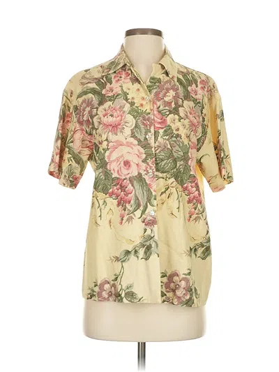 Pre-owned Karen Kane Short Sleeve Blouse In White