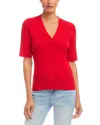 Karen Kane Short Sleeve Ribbed Cardigan In Red