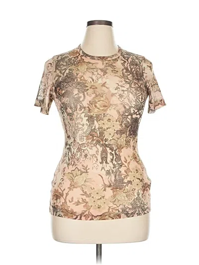 Pre-owned Karen Kane Short Sleeve T-shirt In Brown