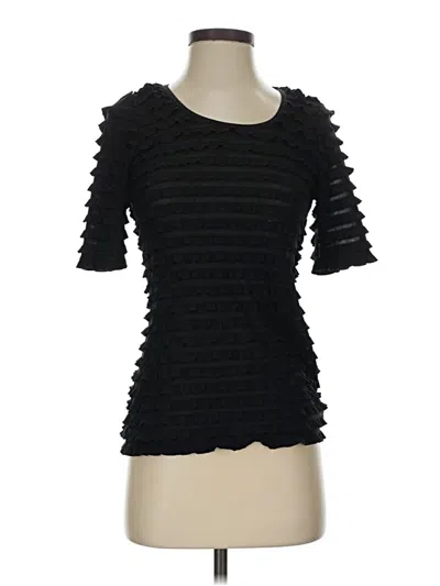 Pre-owned Karen Kane Short Sleeve Top Black Sweetheart Neckline Tops