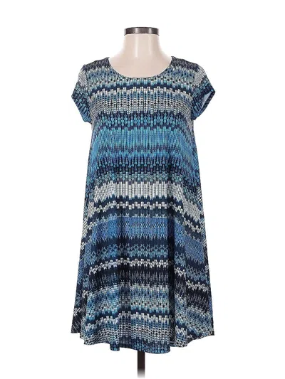 Pre-owned Karen Kane Short Sleeve Top Blue Scoop Neck Tops