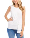 Karen Kane Drape Side Tank In Off White