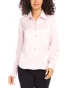 Karen Kane Side Pleat Satin Button-up Shirt In Pink
