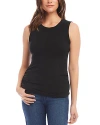 Karen Kane Side Shirred Tank Top In Black