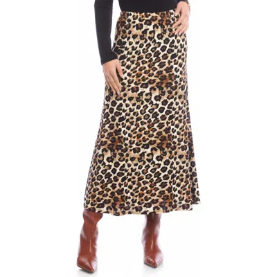 Karen Kane Side Slit Maxi Skirt In Multi