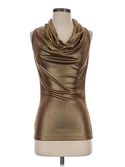 Pre-owned Karen Kane Sleeveless Blouse In Gold