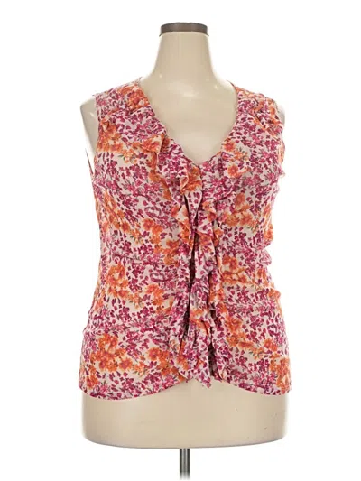 Pre-owned Karen Kane Sleeveless Blouse In Pink