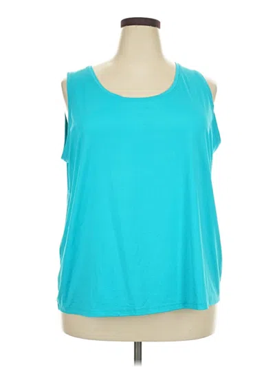 Pre-owned Karen Kane Sleeveless Blouse In Teal