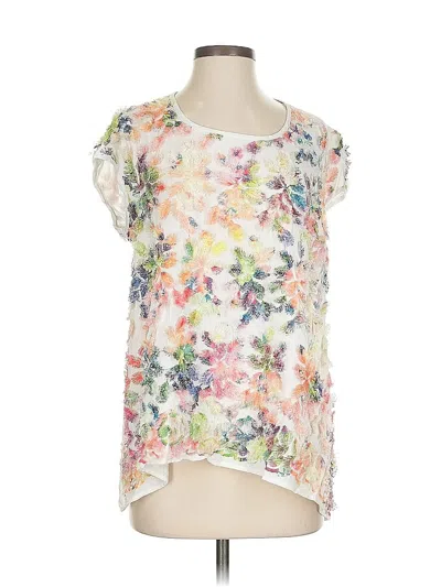 Pre-owned Karen Kane Sleeveless Blouse In White