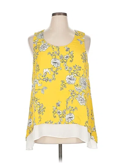 Pre-owned Karen Kane Sleeveless Blouse In Yellow