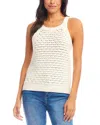 Karen Kane Open Stitch Cotton Sweater Tank In Natural