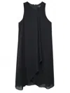 Karen Kane Plus Size Sleeveless Draped Crossover Dress In Black