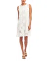 Karen Kane Embroidered Cotton Blend Shift Dress In Ivory