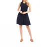 Karen Kane Sleeveless Fit And Flare Dress In Navy In Multi