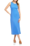 Karen Kane Sleeveless Ribbed Column Dress In Cornflower Blue In Blue