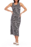 Karen Kane Dot Print Sleeveless Jersey Midi Dress In Print