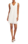 Karen Kane Sleeveless Lace Shift Dress In White