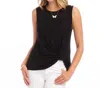 Karen Kane Sleeveless Pick-up Top In Black In Black
