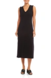 Karen Kane Sleeveless Rib Midi Dress In Black