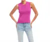 Karen Kane Sleeveless Ribbed Sweater Tank Top In Orchid In Pink