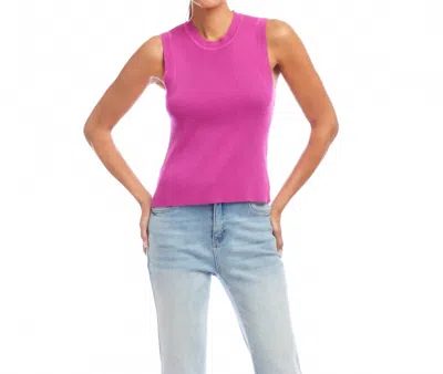 Karen Kane Sleeveless Ribbed Sweater Tank Top In Orchid In Pink