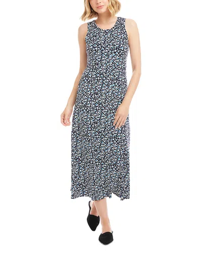 Karen Kane Sleeveless Side Slit Midi Dress In Black