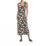 Karen Kane Sleeveless V Neck Midi Dress In Black Floral In Black