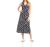 Karen Kane Sleeveless V-neck Midi Dress In Print In Multi