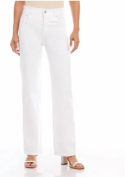 Karen Kane Slim Wide Leg Jeans In White