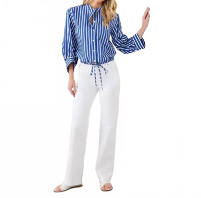 Karen Kane Slim Wide Leg Jeans In White In Animal Print
