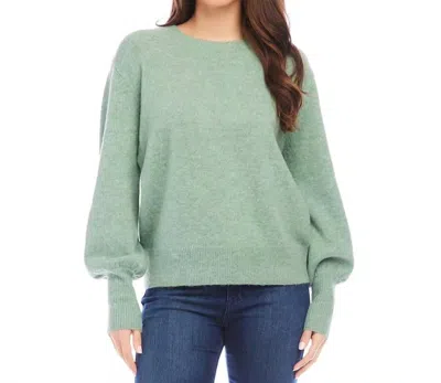Karen Kane Sora Blouson Sleeve Sweater In Sage Green