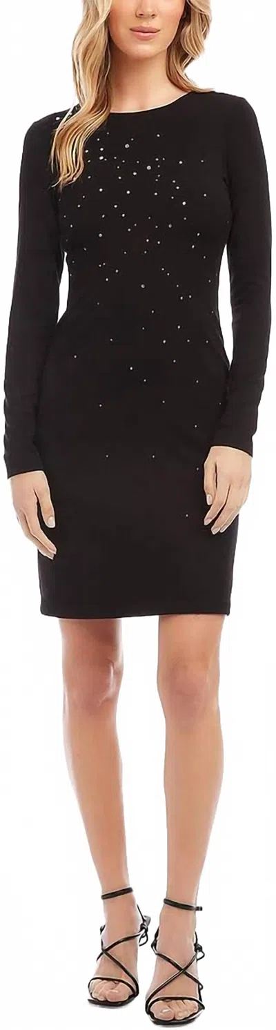 Karen Kane Sparkle Sheath Dress In Black