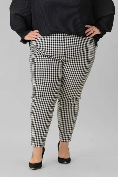 Karen Kane Straight Leg Piper Pants - Plus In Check In Multi
