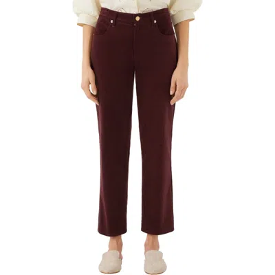 Karen Kane High Rise Corduroy Ankle Pants In Brown