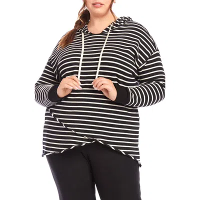 Karen Kane Stripe Asymmetric Hem Hoodie