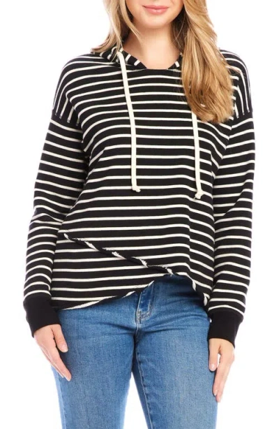 Karen Kane Stripe Asymmetric Hem Hoodie