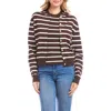 Karen Kane Stripe Cardigan In Brown