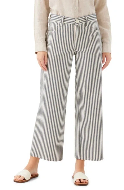 Karen Kane Stripe Crop Wide Leg Jeans In Multi