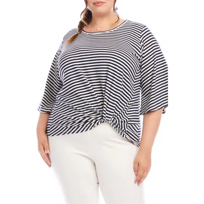 Karen Kane Stripe Front Twist Top