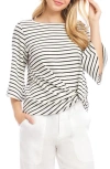 Karen Kane Stripe Pick-up Hem Top In Multi