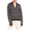 Karen Kane Stripe Polo Sweater In Black