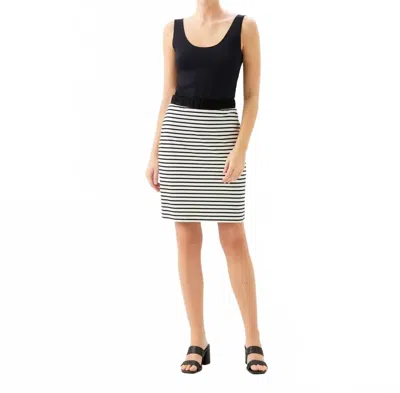 Karen Kane Stripe Short Skirt In Ivory With Black In Multi