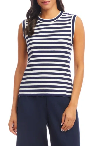 Karen Kane Stripe Tank In Blue