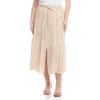 Karen Kane Metallic Tiered Midi Skirt In Stripe In Stripe