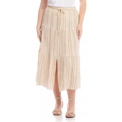 KAREN KANE KAREN KANE STRIPE TEXTURED MIDI SKIRT