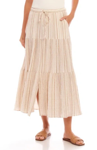 KAREN KANE KAREN KANE STRIPE TEXTURED MIDI SKIRT